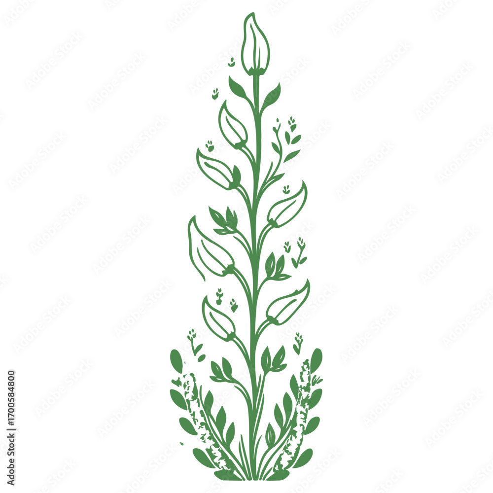 Obraz premium tulip flower illustration green