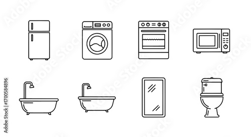 Household Appliances Icon Set