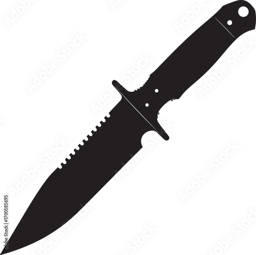 knife silhouette on white background