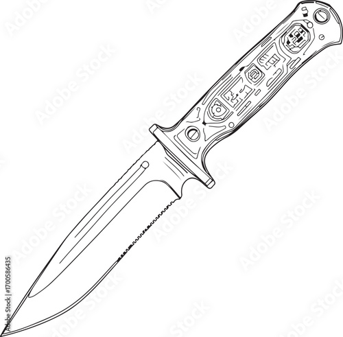 knife silhouette on white background