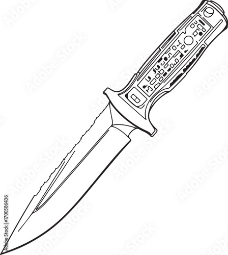 knife silhouette on white background