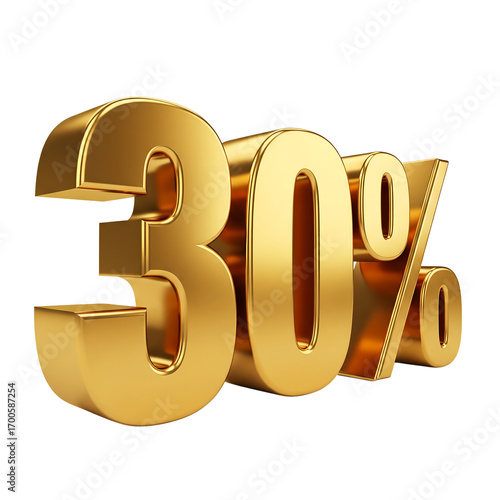 30 percent or percentage image for discount promotion sale on transparent background