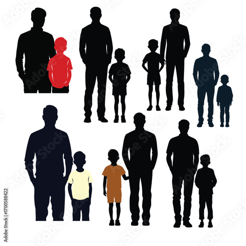 Father And Son Bond Silhouette Art,  
Art & Illustration
