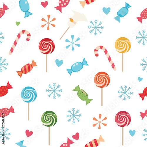A whimsical winter wonderland filled with sweet treats and festive decorations