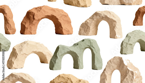 Rustic Miniature Stone Arch Bridges:  Architectural Model Kit Elements for Diorama, Terrarium, or Craft Projects