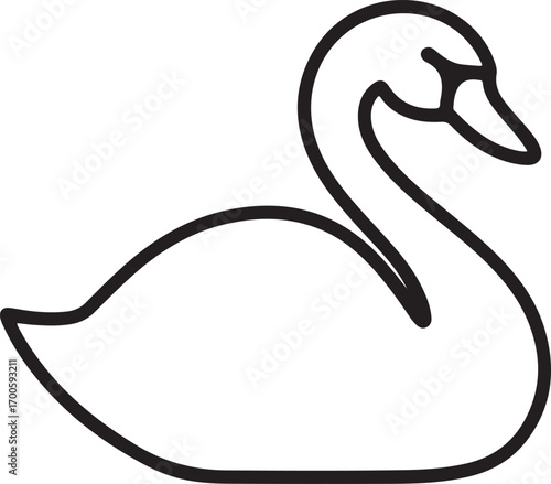 Swan  silhouette on white background