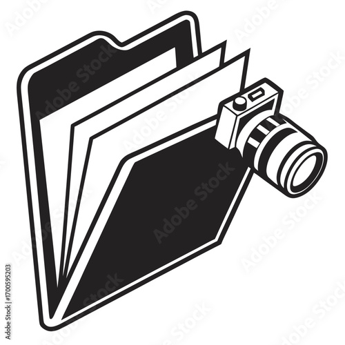 Camera photographing documents in a folder