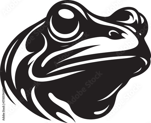 Tribal frog head silhouette design wild amphibian animal art