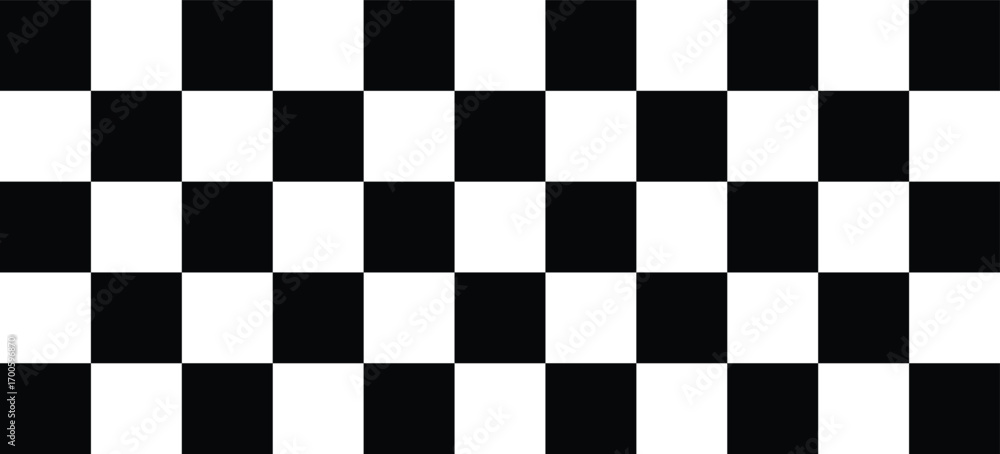 Fototapeta premium Black and White Checkerboard Pattern Set – Chess, Racing Flag, and Geometric Square Grid Design