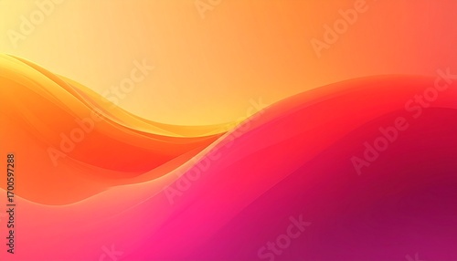 Abstract wave flows smoothly with vibrant orange and pink hues, creating a dynamic and modern backdrop showcasing gradient color transitions, evoking energy and optimism.