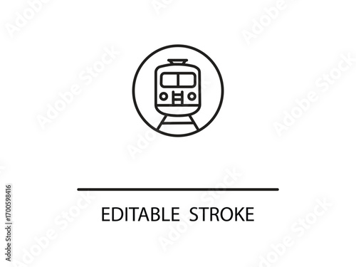 Modern train symbol for transportation designs and travel projects, a sleek and stylish icon for railways and public transit systems.