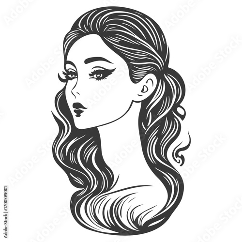 woman beauty mermaid illustration grey
