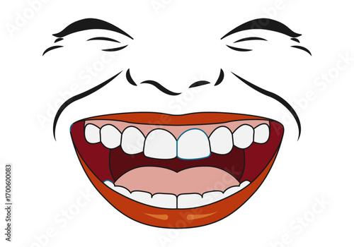 Cara sonriendo a carcajadas con una sonrisa 