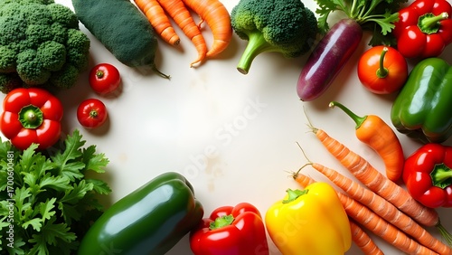 Food background with assortment of fresh organic vegetables




