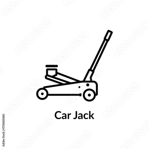 Car Jack Icon Vector Illustration for Vehicle Repair. Automotive Lifting Jack Symbol Representing Garage and Tire Service Tools.