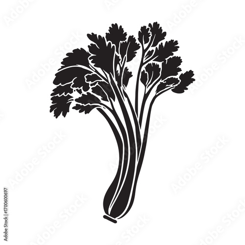 Celery vector silhouette.