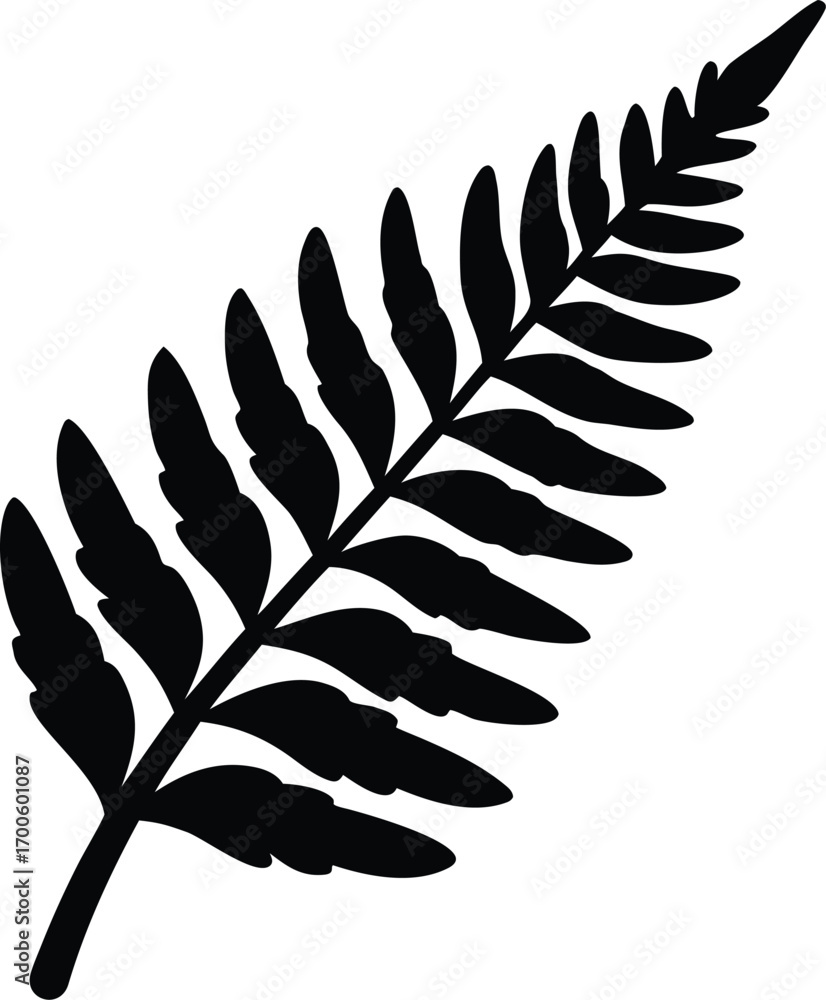Fototapeta premium fern silhouette, fern leaves silhouettes vector