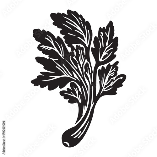 Celery vector silhouette.