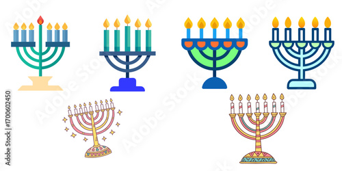 Candle stand set vector art design