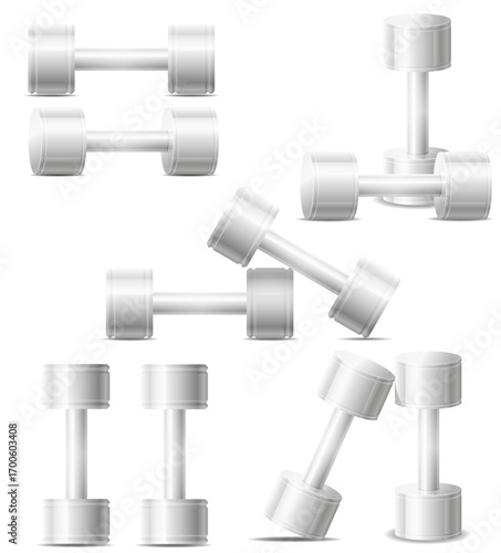 metal dumbbell workouts for sports fitness cartoon stock vector illustration isolated on white background