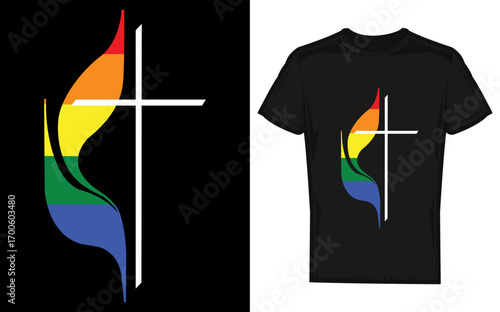 Vibrant rainbow silhouette representing lgbtq christian pride inclusivity and transgender rights symbolizing unity and acceptance within faith communities