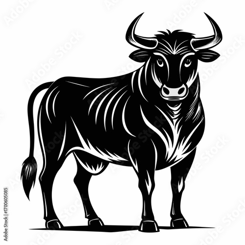 Bold black angus bull vector illustration scalable graphic vector