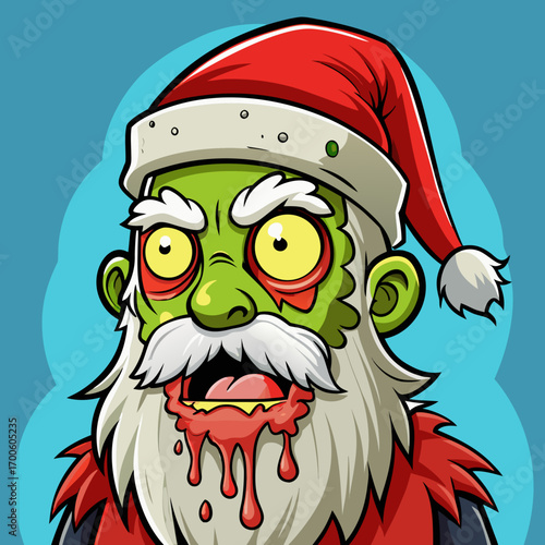 Cartoon zombie santa claus illustration scalable vector graphic vector