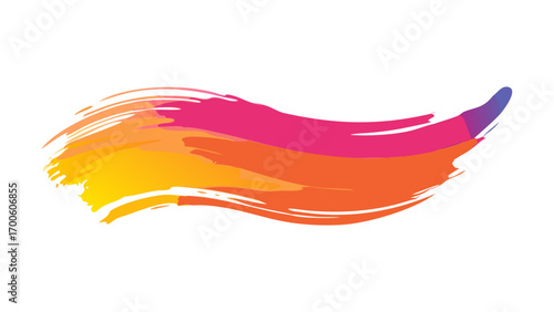 Color brushstroke oil or acrylic paint design element. Vector illustration icon
