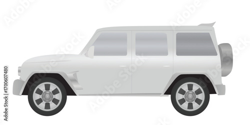 White pick-up car. vector illustration
