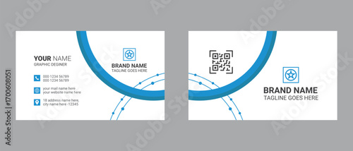 simple double sided business card template design and visiting card design
