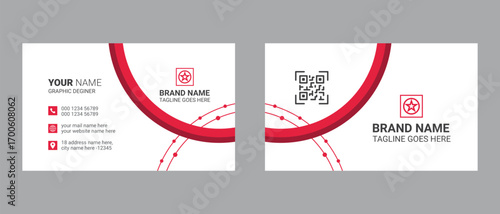 Double sided business card template design for corporate business, Professional and modern visiting card.	