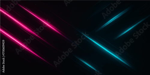An abstract background with glowing blue and purple waves of light and swirling lines creates a mesmerizing cosmic art animation