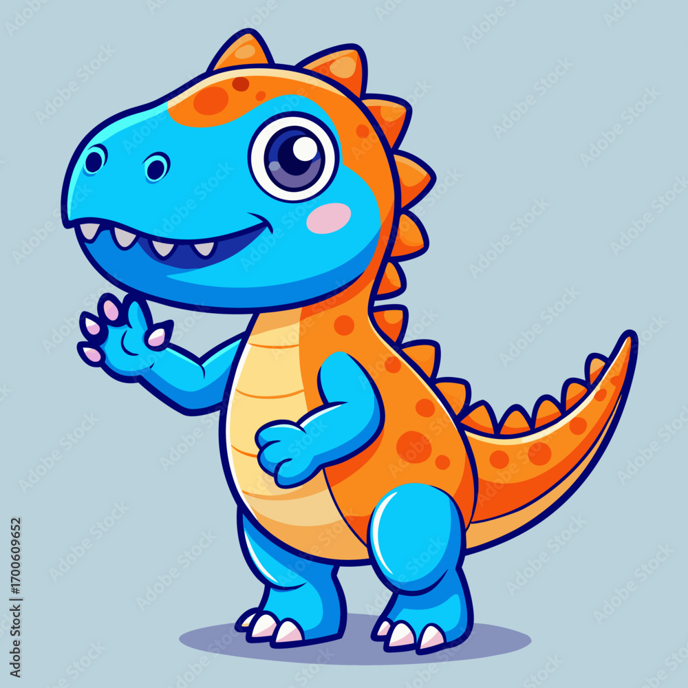 Fototapeta premium Cute cartoon baby tyrannosaurus rex vector illustration vector