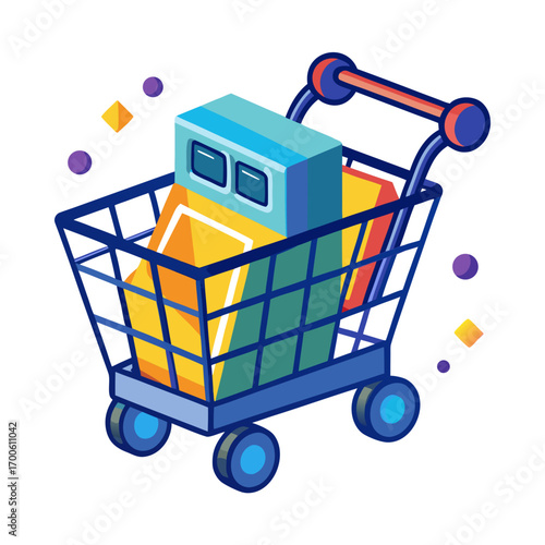 shopping cart full of money
