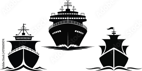 Passenger Ships and Sailboat Set