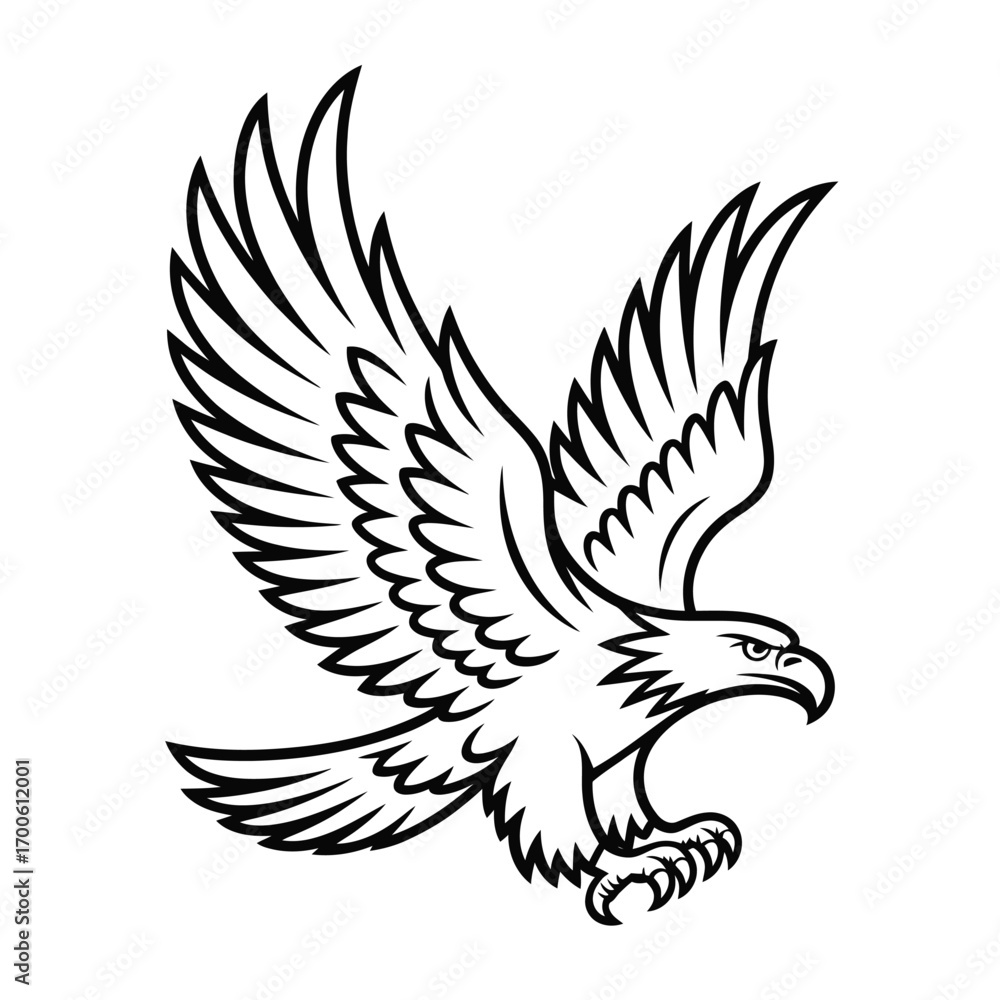 Obraz premium Majestic eagle in flight with wings spread wide