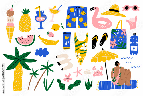 Summer Vacation Essentials Illustrated Collection