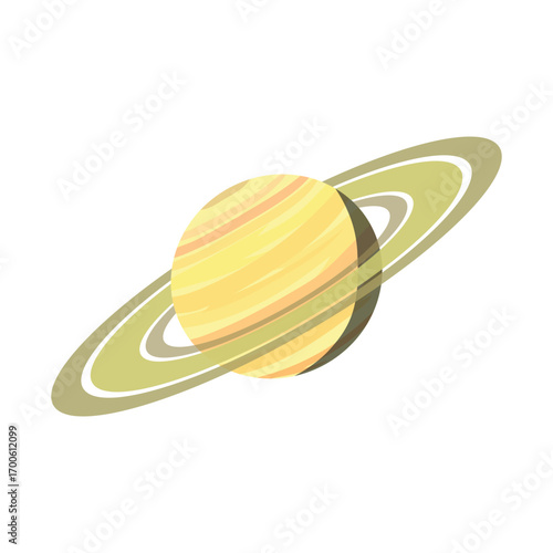 Vector graphic of Saturn planet in the solar system