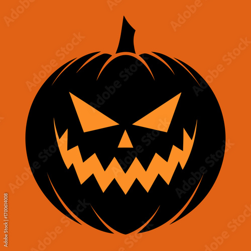 Scary jack o lantern silhouette vector graphic illustration vector