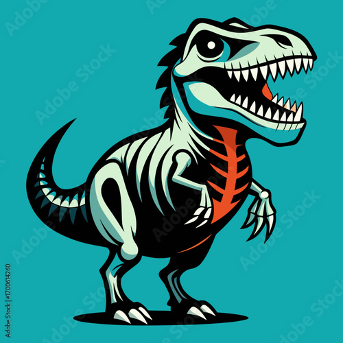 Stylized cartoonish tyrannosaurus rex dinosaur vector illustration vector