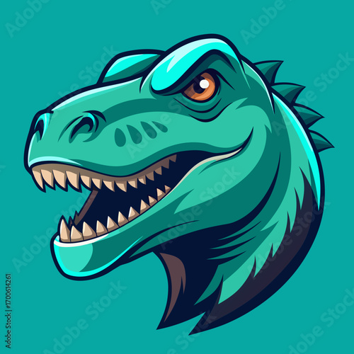 Stylized cartoon tyrannosaurus rex dinosaur head vector illustration vector
