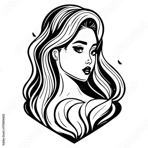 beauty girl illustration sketch