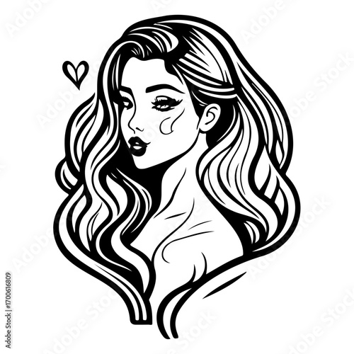 beauty girl illustration sketch