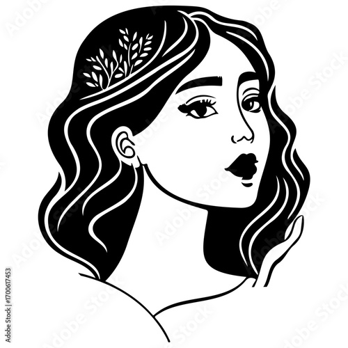 beautiful young woman history month day illustration sketch hand draw