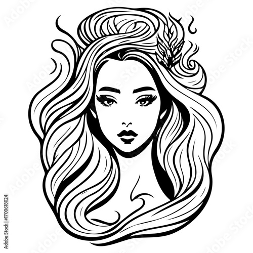 woman beauty mermaid illustration sketch