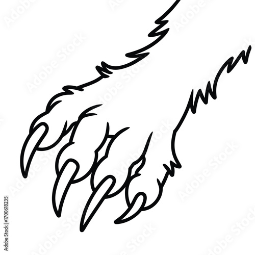 Stylized illustration of a ferocious animal claw with sharp talons