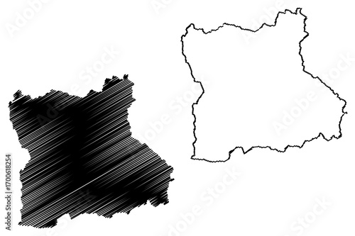 Blagoevgrad Province (Republic of Bulgaria, Provinces of Bulgaria) map vector illustration, scribble sketch Pirin Macedonia map