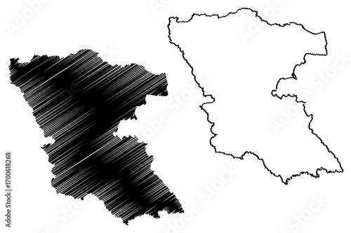 Burgas Province (Republic of Bulgaria, Provinces of Bulgaria) map vector illustration, scribble sketch Burgas map