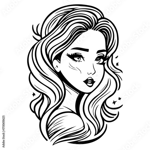 beauty girl illustration sketch