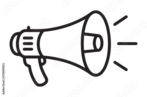 megaphone icon line art vector, megaphone outline icon